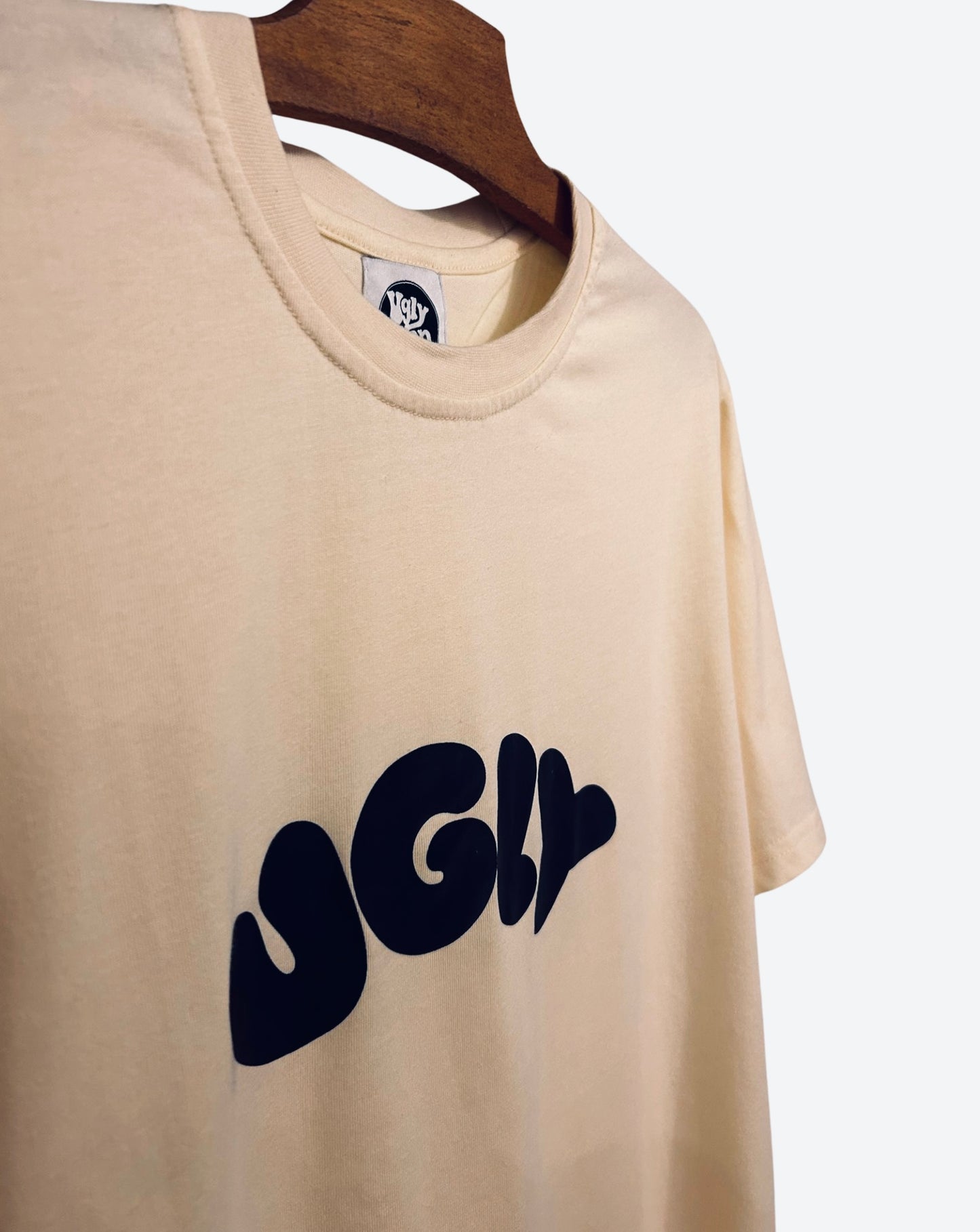 UGLY T-shirt - Cream and blue