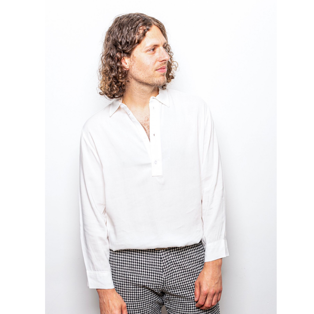 Half button sales down shirt