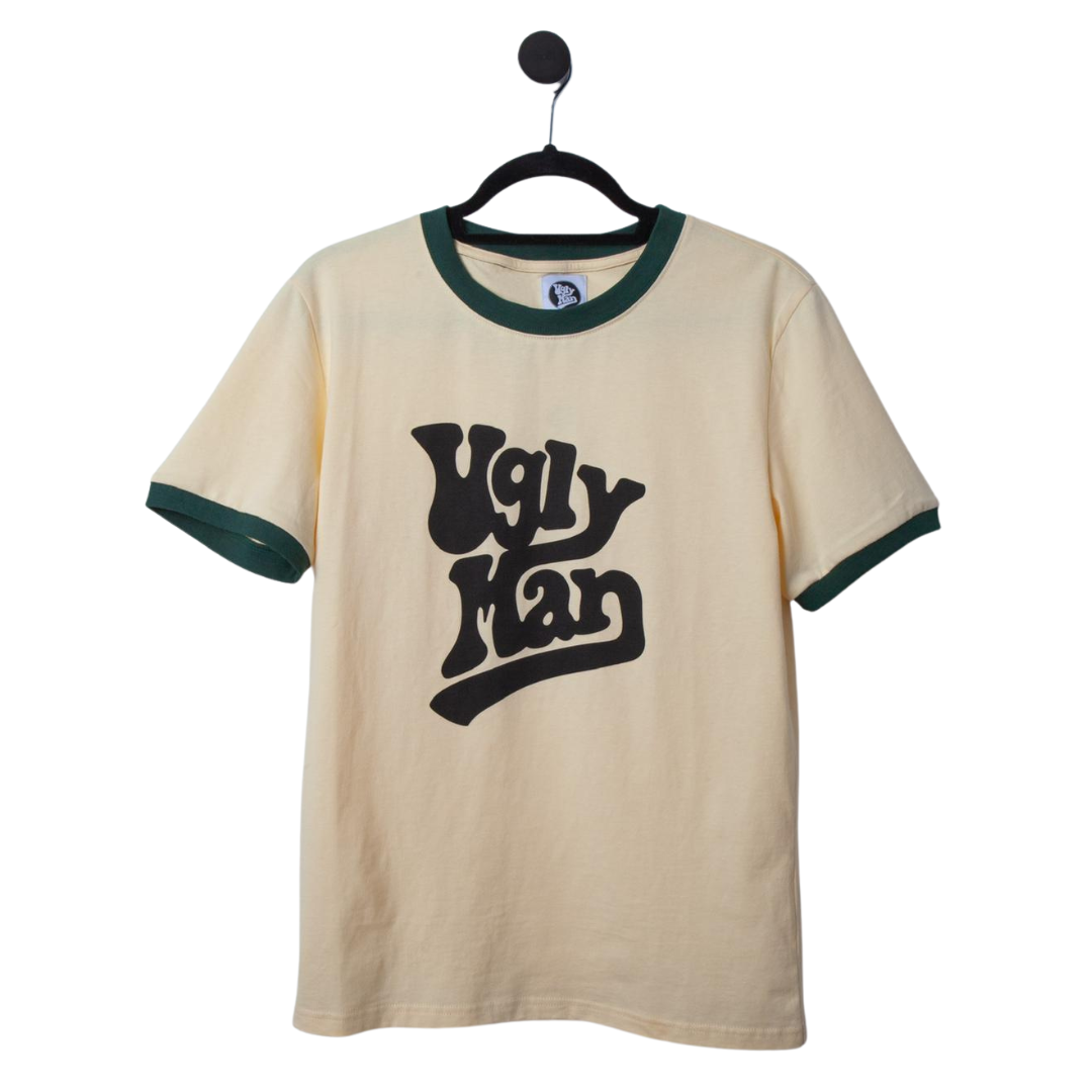 Cream / Dark Green ringer T-shirt – Ugly Man Clothing
